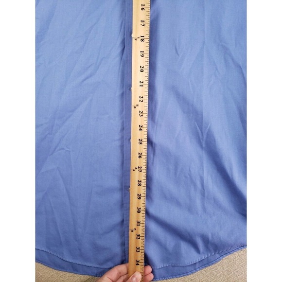 The Outfitters Shirt Mens 17x37 Blue Dress Button Up Long Sleeve Collar Maps - Picture 4 of 10